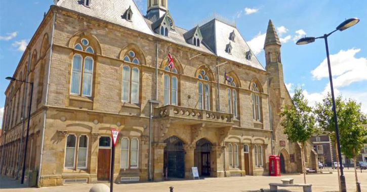 external view of Bishop Auckland Town Hall